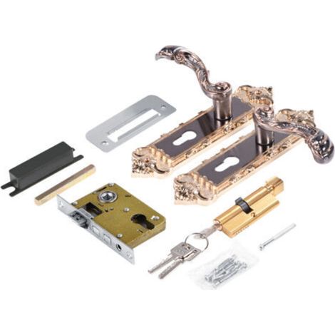 Serrure de porte Vintage en alliage d'aluminium, Style européen rétro, serrure de porte intérieure antivol pour salle