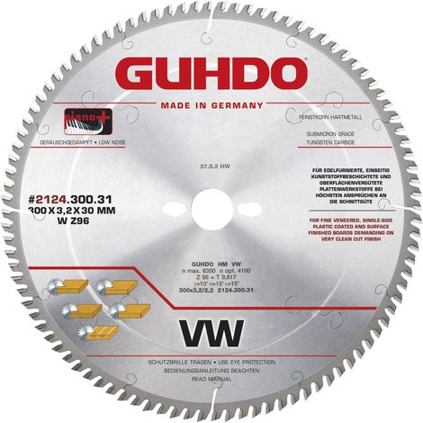 GUHDO HW-Standard-WZ-Kreissägeblatt 250x3,2x30 mm Z80 - Holz fein - Piano plus
