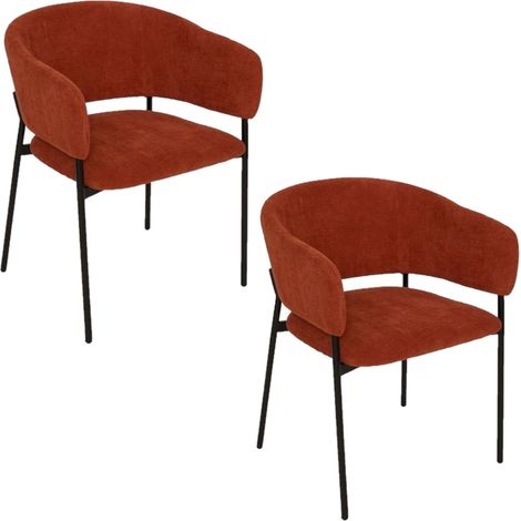 Lot de 2 fauteuils à diner en velours SOLEA (1/5)