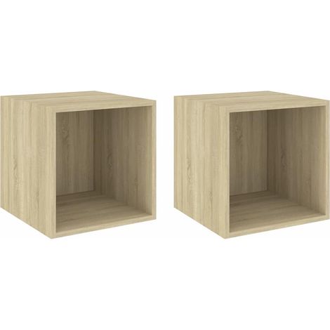 Maison Exclusive - Wandschränke 2 Stk. Sonoma-Eiche 37x37x37 cm H (1/5)