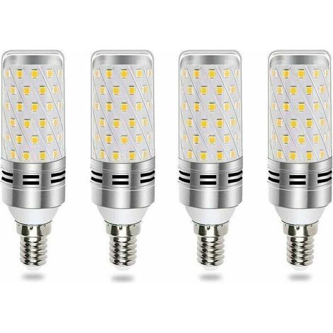 Ampoule E14 LED 16W blanc froid Équivalent à une ampoule halogène de 100W à 120W, émettant 1600LM avec une lumière à 360°, adaptée aux lustres, appliques et lampes de chevet, lot de 4, non-dimmable (1/5)