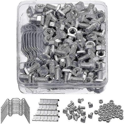 Kit de réparation de serre de 400 pièces comprenant 100 clips de vitrage avec clips métalliques, 100 clips de recouvrement et 100 attaches vertes. (1/4)
