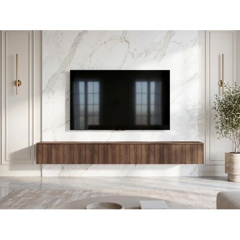 AX LIVING Barvo 3x100 TV Kommode Lowboard Dunkelbraun Nussbaum Warmia H