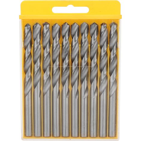 1 Boîte de Forets Hélicoïdaux en Acier Rapide à Queue Droite, 10 Pièces, pour Perçage Manuel, Modèle 4241, 8.5mm (1/5)