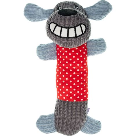 Gioco per cani natalizio peluche cane red pois 30 cm