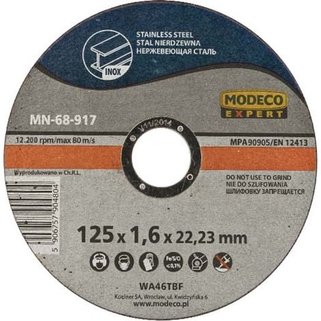 Trennscheibe Modeco mn-68-912 Edelstahl 125 mm 25 Stück