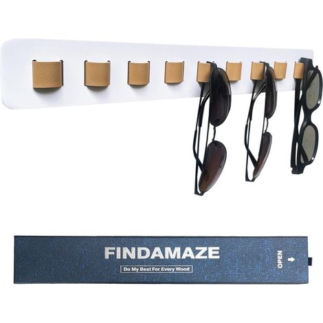 Brillenhalter Wand für mehrere Brillen, Holz Sonnenbrillen Organizer Weiß (1/5)