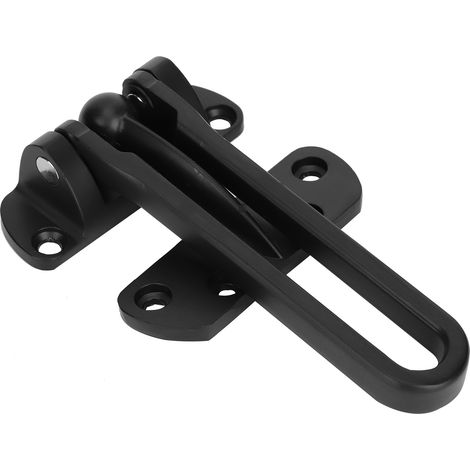 Boucle de verrouillage antivol en acier inoxydable, verrou de sécurité pour porte de maison ou d'hôtel (noir mat) (1/5)