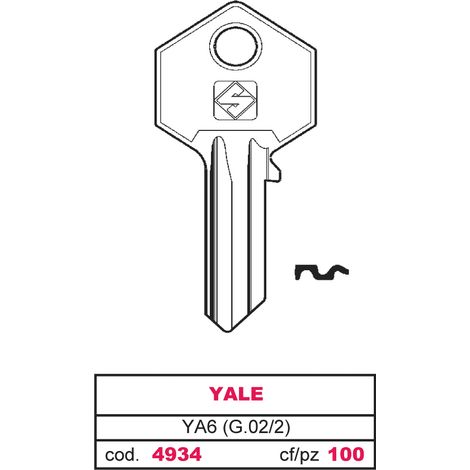Silca chiave asc ya6 (g.vac 2) yale (20 pezzi) - Silca