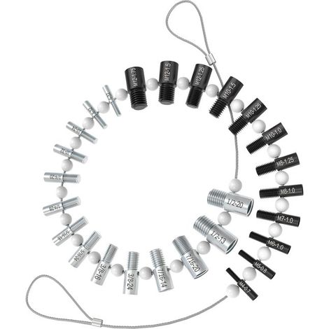 Comprobador roscas tuercas 26 calibres macho/hembra (14 pulgadas 12 métricos) comprobar rápidamente tuercas pulgadas métricos verificar (1/5)