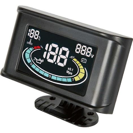 Auto Geändert LCD 3In1 Wassertemperaturanzeige Öldruckanzeige Voltmeter W 10mm Wassertemperatursensor + NPT1/8 Öldrucksensor (1/5)