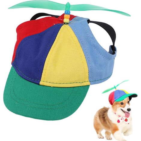 1 chapeau à hélice pour chien, coton, trous d'oreille, réglable, s m l, extérieur (1/5)