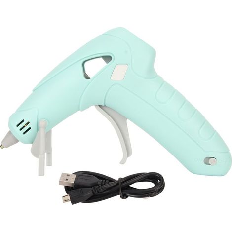 Pistolet à colle sans fil 10W rechargeable USB, batterie 2200mAh, embout anti-brûlure pour bâtons de colle 7mm (1/5)