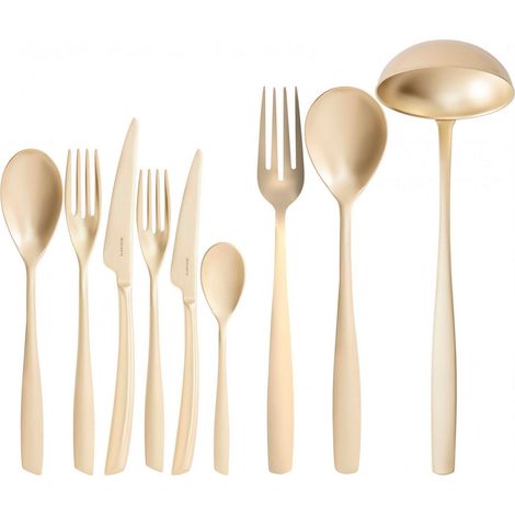 RIVIERA Champagne, Posate Set 75 Pz, Scatola Legno Wengè, Casa (1/2)
