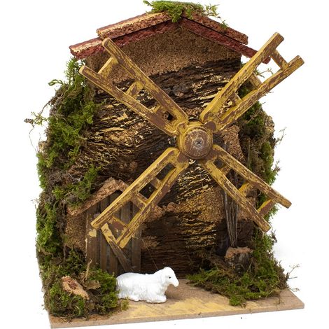 Mulino a Vento Elettrico per Presepe 15x10 cm 84179 (1/3)