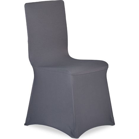 Set di 4 coprisedie elastiche per sedie impilabili 50 x 40 fino a 60 x 50 cm in poliestere bianco 130009227