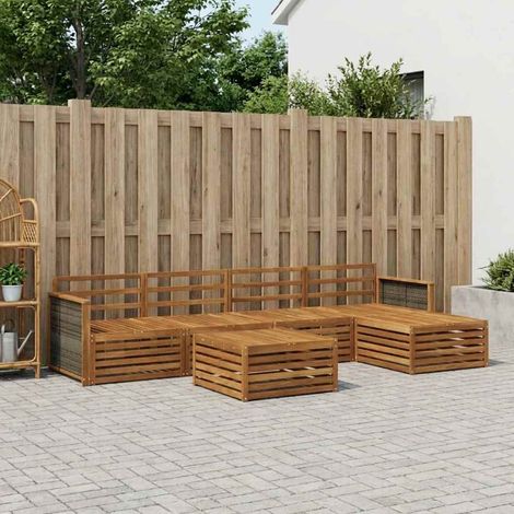 vidaXL Outdoor-Sofagarnitur 6 pcs Natur Massivholz Akazie (1/5)