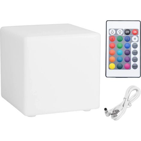Lampadaire cube/carré orientable. lampe de chevet créative. éclairage d'ambiance rechargeable intégré au canapé. 202020cm - Rechargeable (Télécommande colorée) (1/5)