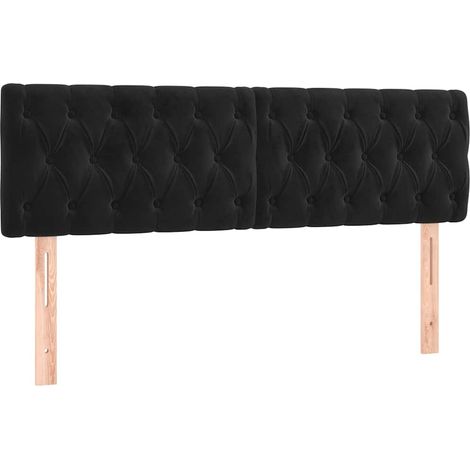 Cabecero con LED de terciopelo negro 160x7x78/88 cm vidaXL (1/5)