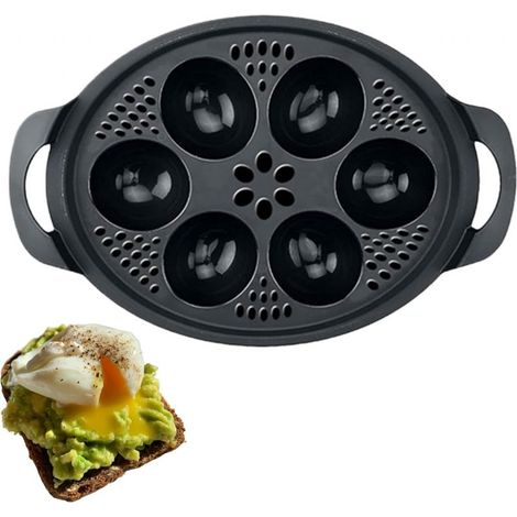 YMYNY Pocheuse à œufs antiadhésive pour micro-ondes : cuiseur à œufs pochés 6 en 1, cuiseur à œufs, cuiseur à vapeur pour œufs, coquetiers pochés pour Thermomix TM6/TM5/TM31 et four à friteuse à air (1/5)