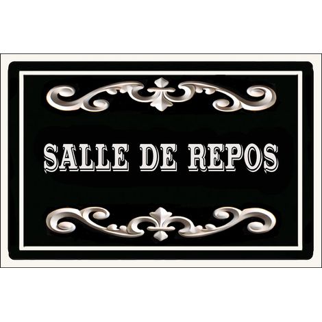 Plaque de porte en métal  Salle de repos (1/2)