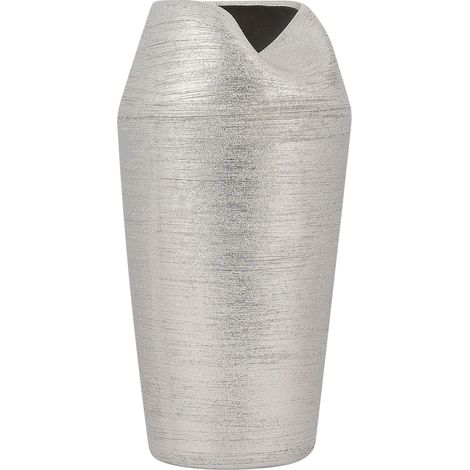Dekovase APAMEA Steinzeug 33 cm Silber (1/4)