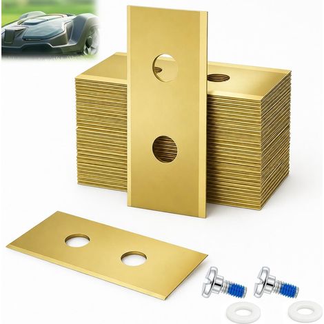 36 Robot Lawnmower Blades 0.5 mm Titanium Compatible with Mammotion Luba Yuka Gold Knives with Washer Screws, Compatible with Luba 2 Yuka Mini, Durable Replacement for AWD Robot Lawn Mower (1/5)