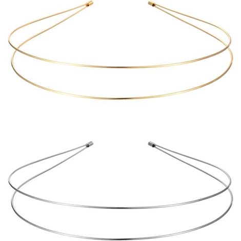 Diademas finas para mujer - Juego de 2 piezas - Diademas metálicas en capas doradas y plateadas - Diadema elegante para bodas - Accesorios para el cabello de novia. (1/5)