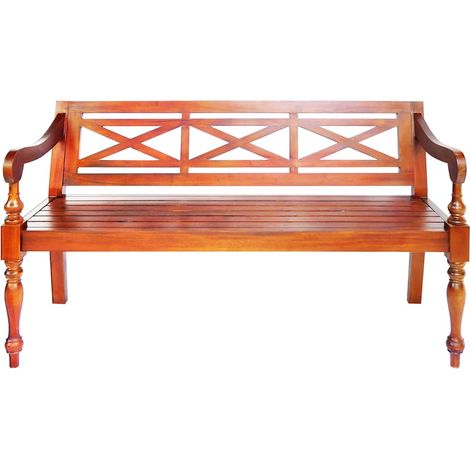 Maison Exclusive - Batavia-Bank Dunkelbraun 123 cm Massivholz Mah