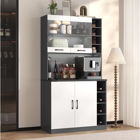 Mueble de cocina 100x47x187 cm en gris y blanco con almacenaje FloraGrace (1/5)