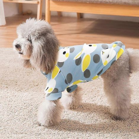 Niedliche Kleidung für kleine Hunde, weiche Baumwolle, Chihuahua- und Yorkshire-Terrier-Kleidung, Haustier-Welpen- und Katzen-Hoodies, Winterjacke für kleine und mittelgroße Hunde, blauer Hasen (1/4)