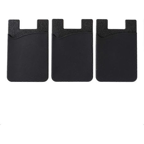 Lot de 3 étuis de protection pour téléphone portable avec autocollant adhésif tendance (rose rouge)-8.70X5.30X0.30CM-Black (1/3)