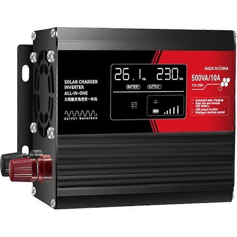 Convertisseur solaire USB 300 W avec affichage numérique LCD, 12 V CC vers 220 V CA (1/5)