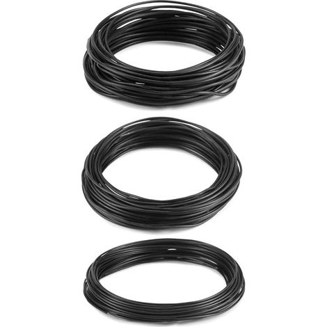 3 Rouleaux Fil pour Bonsai, Fil Aluminium Anodisé 1,0mm / 1,5mm / 2mm, Chaque Rouleau de 10m, Couleur Noir pour Formage et Entretien des Arbres (1/5)
