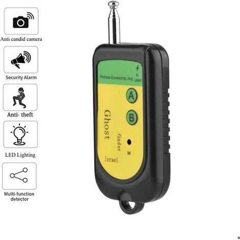 Détecteur de signal RF sans fil Mini caméra attrape-fantômes 100-2400 MHz GSM dispositif d'alarme contrôle de fréquence radio (1/5)
