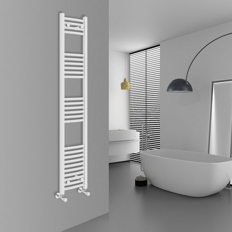 WarmeHaus Curved White Bathroom Ladder Radiator 1600x300mm (1/5)