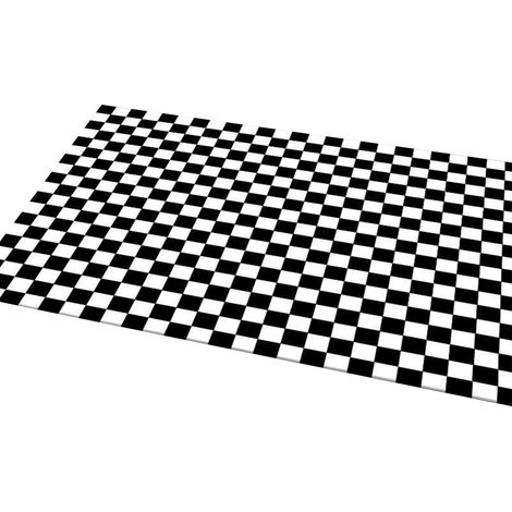 Tapis à damier 80x160 cm lavable, moquette de sol en noir pour chambre, entrée, bureau ou dortoir.