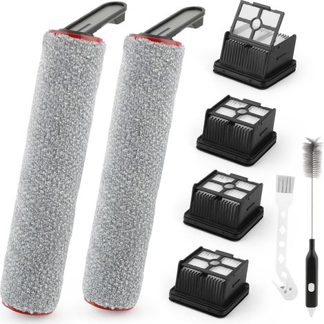 Pour Dreame H15 Pro / H15 Mix Rouleau De Brosse De Rechange Pour Dreame H12 Pro FlexReach Filtre HEPA Accessoires Aspirateur, Avec 2 Brosse à Rouleau,4 Filtre HEPA (1/5)