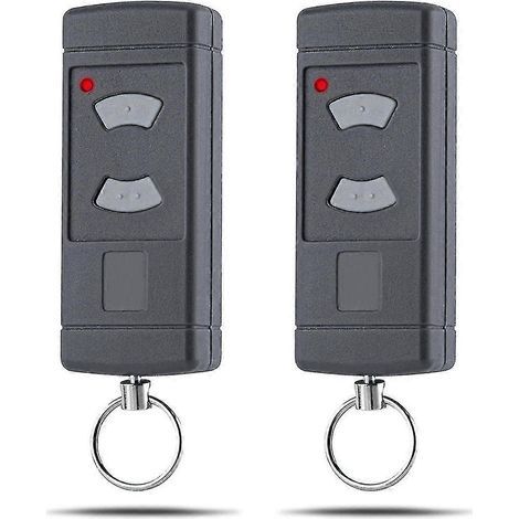 Lot de 2 émetteurs de porte de garage 40,685 MHz – Compatibles HSE2-40, HS4-40, HSM4-40 – Programmation facile – Plastique gris (1/4)