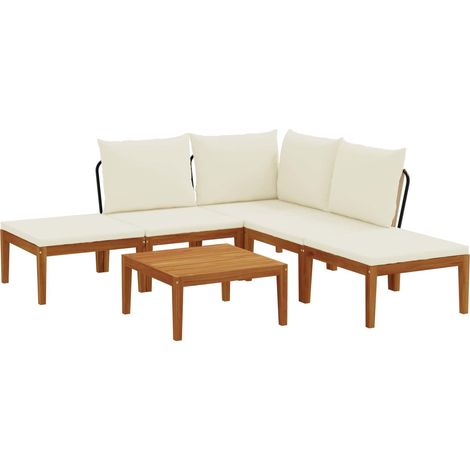 Maison Exclusive - 6 stk. Massives Akazienholz & Seil Natur (1/5)