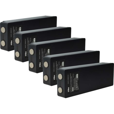 vhbw 5x Akku kompatibel mit Scanreco Fasse, FBS590, Cifa, HMF, Fassi Industrie-Funkfernsteuerung Fernbedienung (1500 mAh, 7,2 V, NiMH) - Schwarz