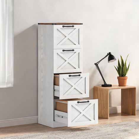 Meuble de rangement de bureau blanc 40 x 40 x 131 cm (1/5)