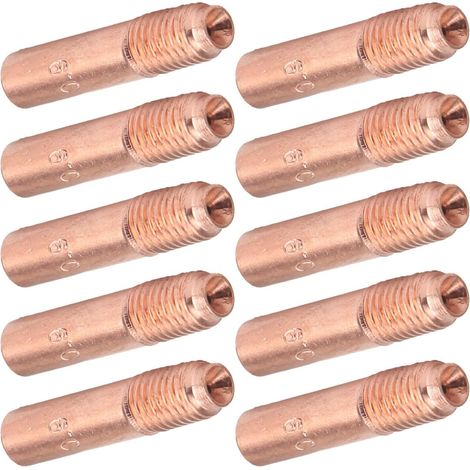 Boquilla de soldadura de 0,9 mm, tubo de 0,9 mm, 10 boquillas conductoras para soldadura MIG, puntas de cobre, accesorios pequeños de 0,9 mm.