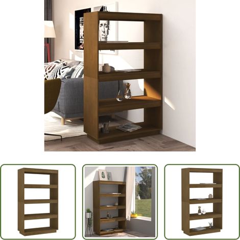 Étagère décorative - Bibliothèque/Séparateur de pièce Marron miel 80x35x135 cm Pin (1/5)
