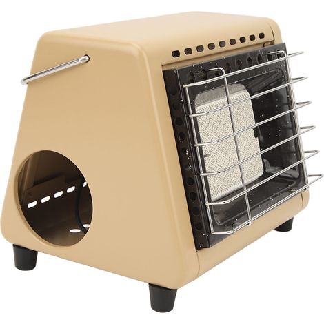Chauffage à gaz portable multifonctionnel à allumage électronique, fonctionnant au butane, idéal pour le camping et les voyages en plein air (couleur kaki). (1/5)