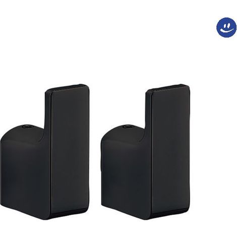 Appendino da parete in ottone nero opaco modello pirenei dim. cm (lxpxh): 2x3,3x5,3 - nero opaco GEDY
