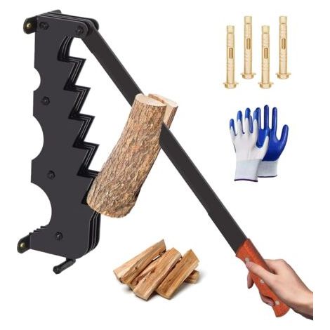 Fendeuse de Bois de Chauffage Murale, Fendeur de bûches manuel avec gants, Fendeuse de Bûches Manuelle Portable Pour la Maison, cheminée, le Camping, Barbecue Jardin (1/5)
