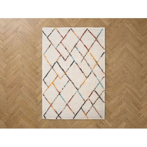 BOBOCHIC - Tapis poils longs ELOISE motifs graphiques 160x230 Multicolore