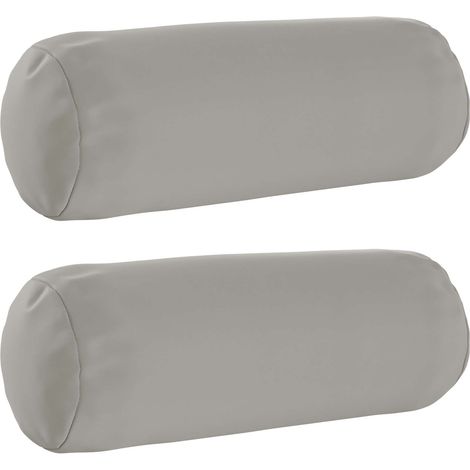 vidaXL Funda de almohada 2 pcs HEERLEN Gris Ø 15 x 40 cm Poliéster (1/2)