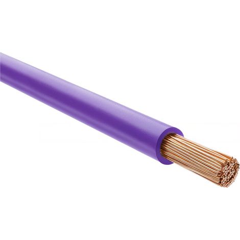 HELU KABEL H07Z-K 90°C 1X4mm² VT (violett) Einzelader halogenfrei violett AD 4,9mm Nennspannung Uo/U 450V/750V - 1 Meter